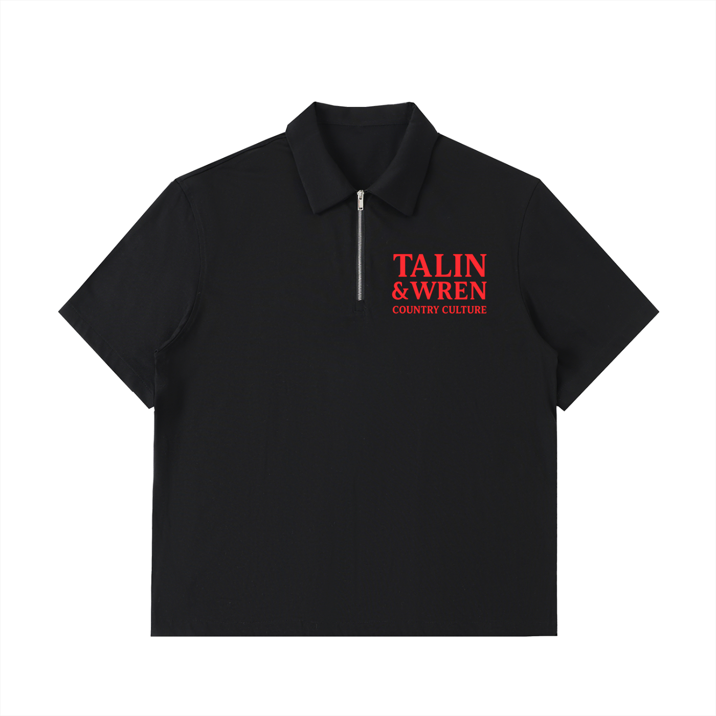 TALIN & WREN Half-Zip Cotton Polo Shirt