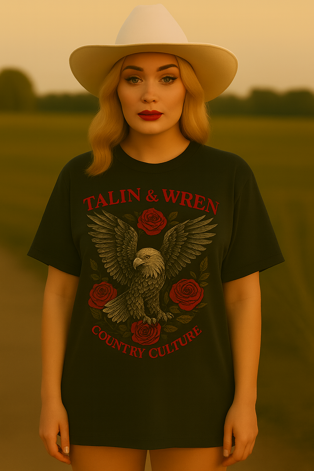 TALIN & WREN EAGLE BLACK T-SHIRT