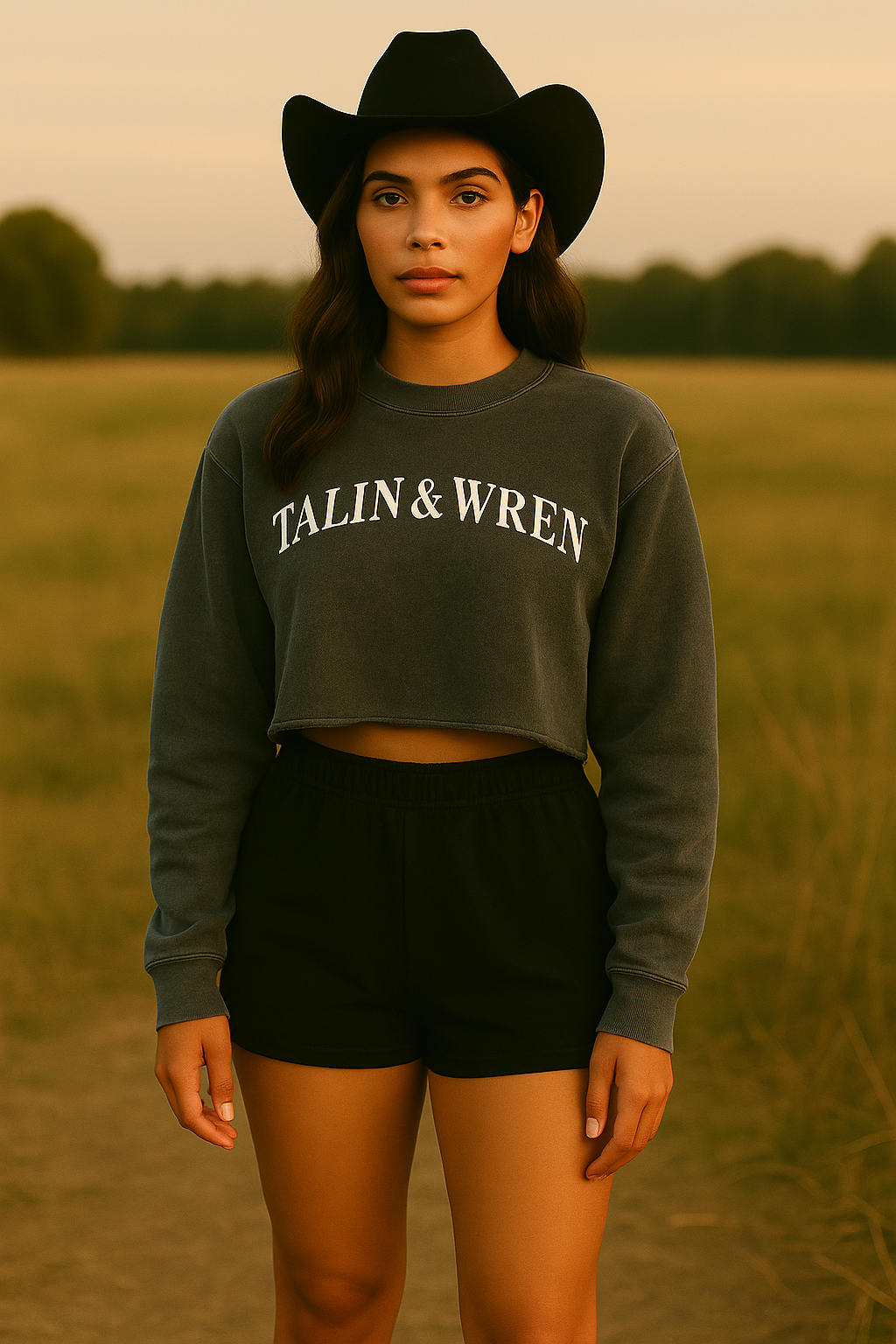 TALIN & WREN Cropped Snow-Wash Crewneck – Country Luxe Essentials
