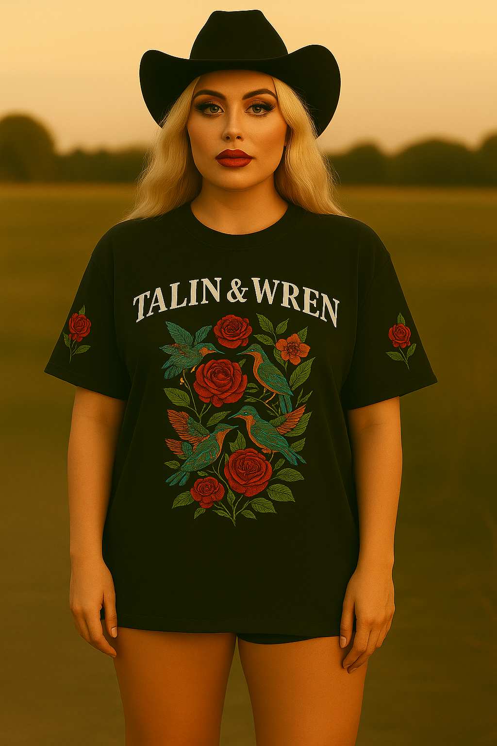 TALIN & WREN Birds & Roses Tee
