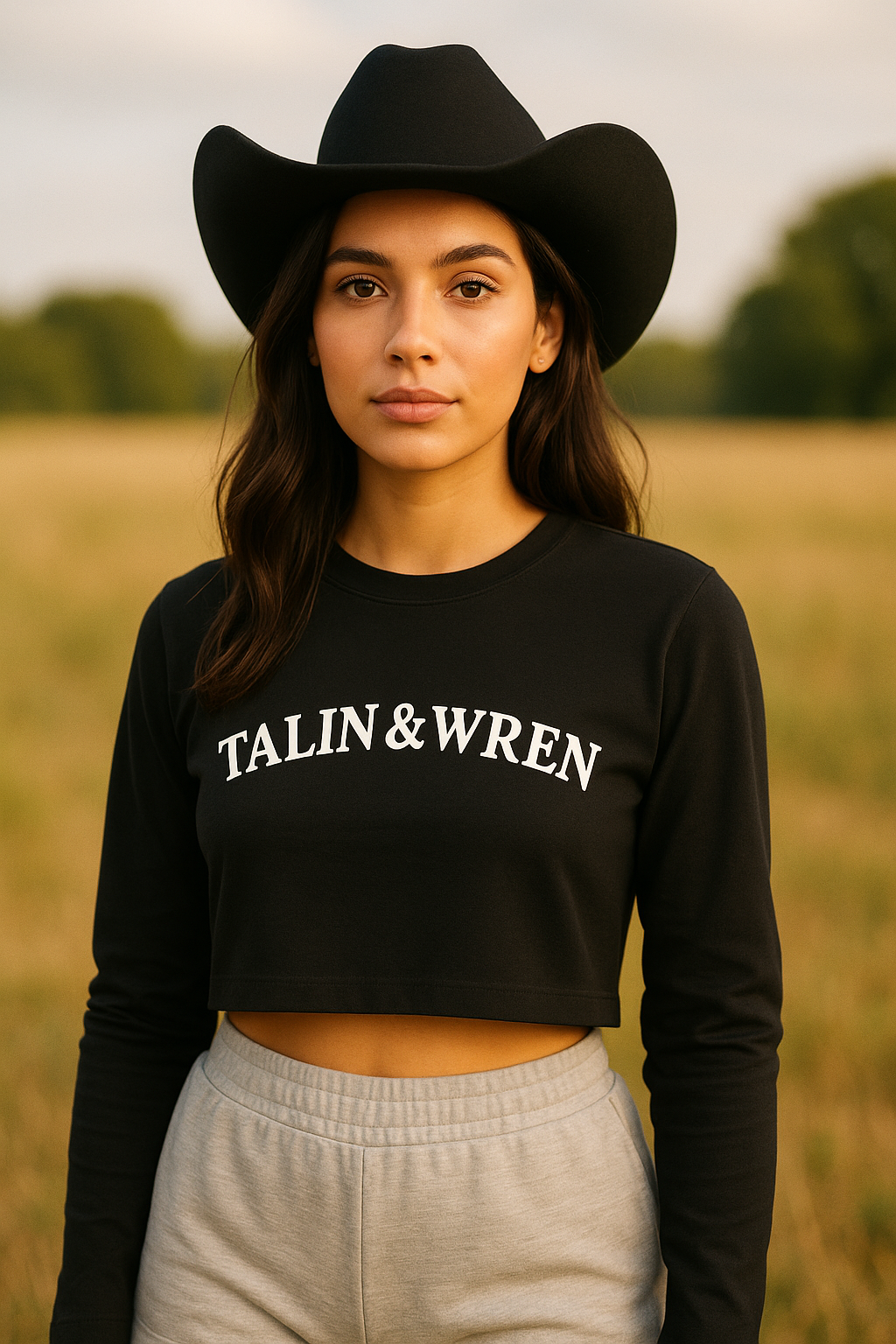 TALIN & WREN Women’s Crop Long Sleeve Tee