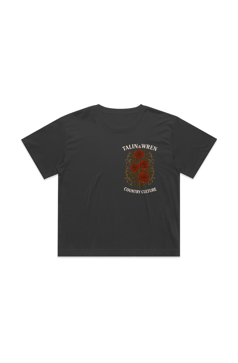 TALIN & WREN Black Cropped T-Shirt