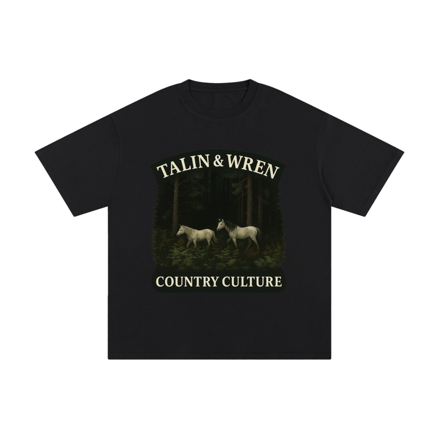 TALIN & WREN Country Culure Horses Cotton T-Shirt