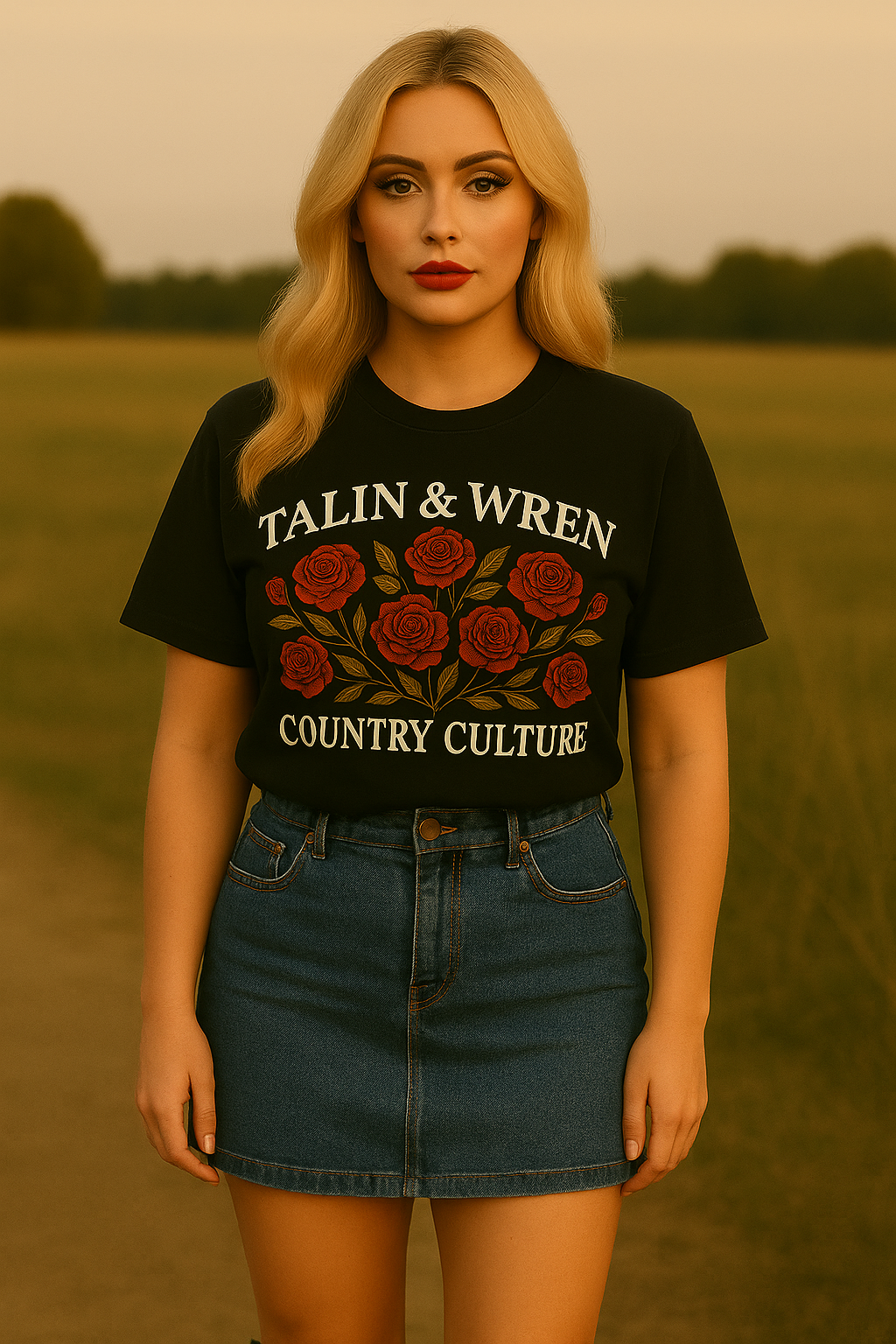 TALIN & WREN Country Culture Roses Logo Tee