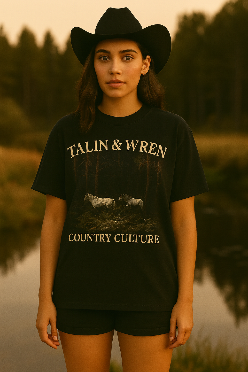 TALIN & WREN Country Culure Horses Cotton T-Shirt