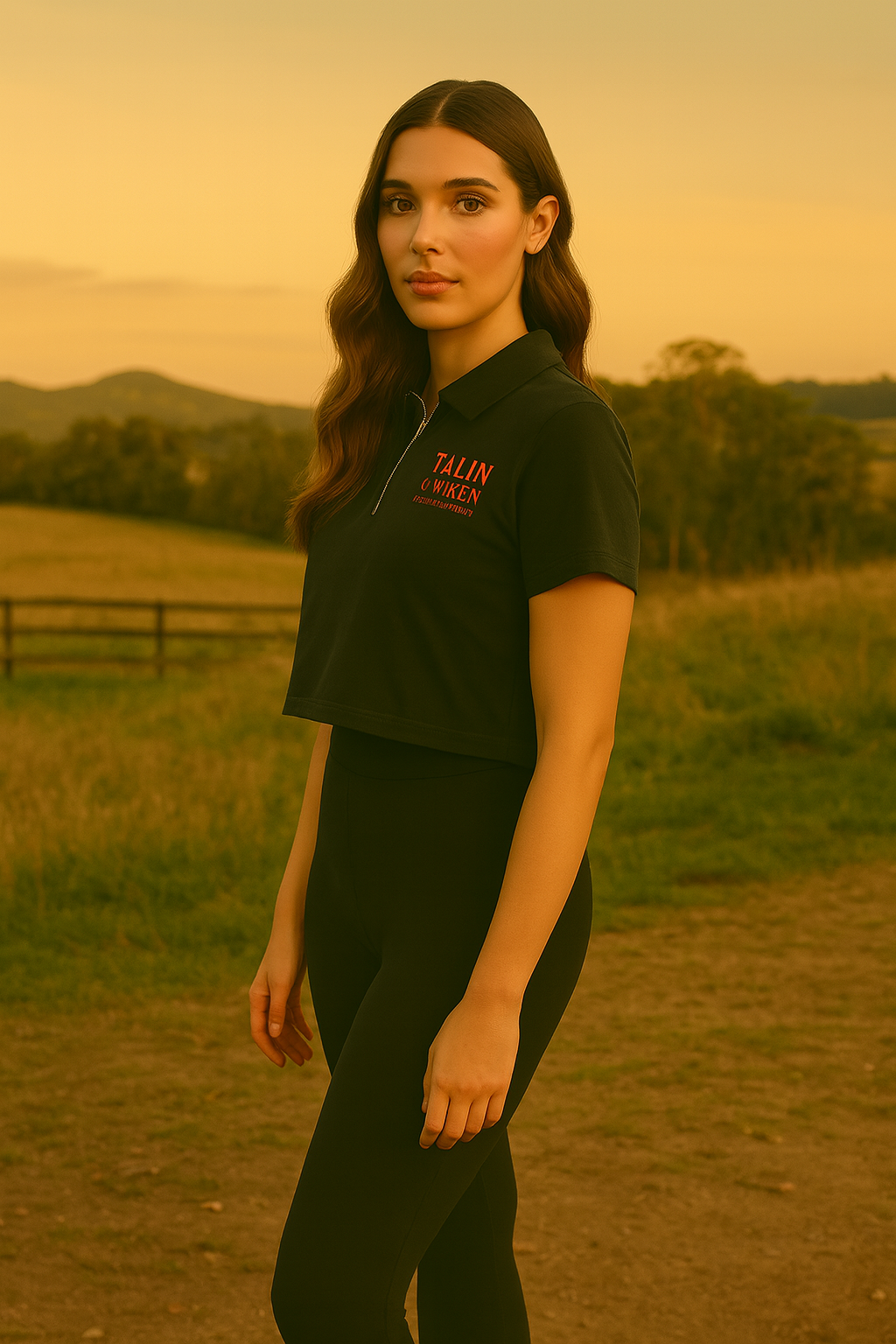 TALIN & WREN Half-Zip Cotton Polo Shirt