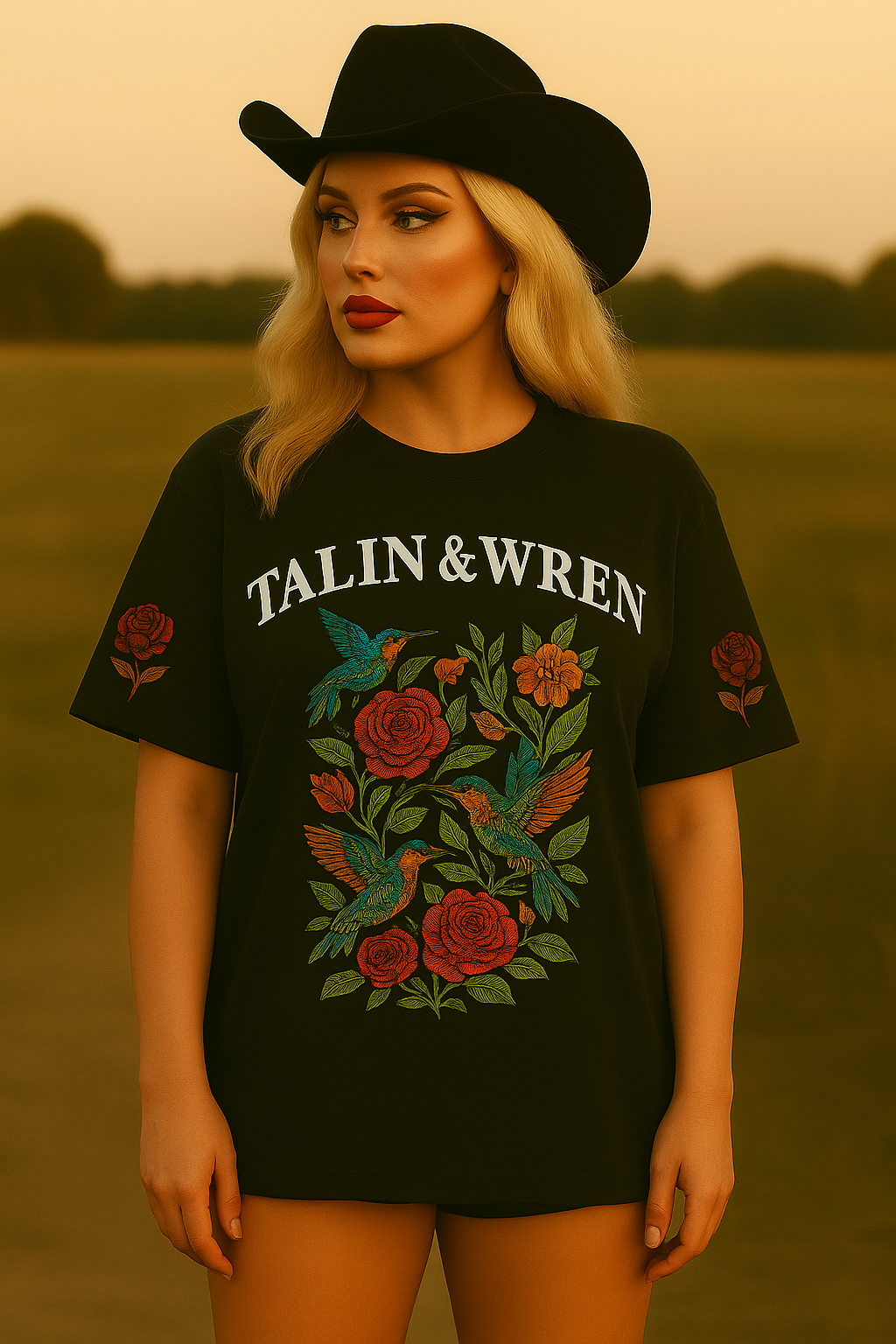 TALIN & WREN Birds & Roses Tee